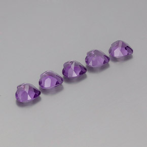 Pedras preciosas de Ametista Violeta Púrpura Profundo natural de 3.41 ct, Formato de coração, VS