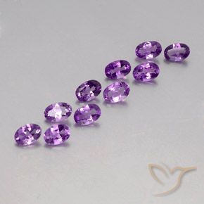 Pedras preciosas de Ametista Violeta Púrpura natural de 3.85 ct, oval, VVS-VS