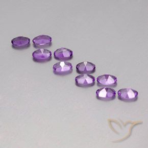 Pedras preciosas de Ametista Violeta Púrpura natural de 3.85 ct, oval, VVS-VS