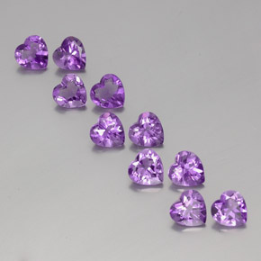 Pedras preciosas de Ametista Violeta rosado natural de 6.30 ct, Formato de coração, VS