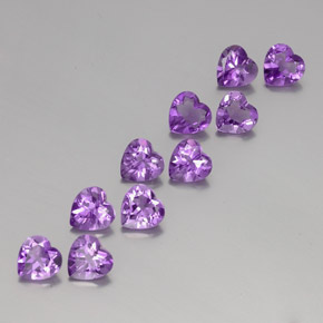 Pedras preciosas de Ametista Violeta rosado natural de 6.30 ct, Formato de coração, VS