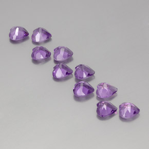 Pedras preciosas de Ametista Violeta rosado natural de 6.30 ct, Formato de coração, VS