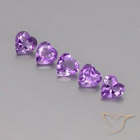 Pedras preciosas de Ametista Violeta Púrpura natural de 3.39 ct, Coração, VS