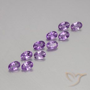 Pedras preciosas de Ametista Violeta Púrpura natural de 3.85 ct, oval, VVS-VS