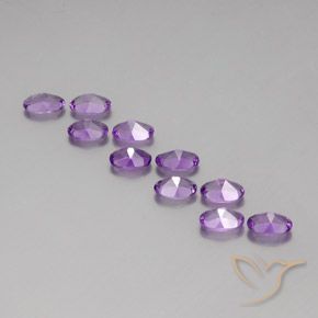 Pedras preciosas de Ametista Violeta Púrpura natural de 3.85 ct, oval, VVS-VS