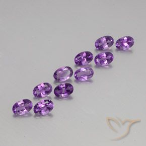 Pedras preciosas de Ametista Violeta Púrpura natural de 4.10 ct, oval, VVS-VS