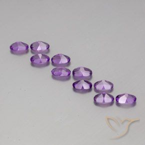 Pedras preciosas de Ametista Violeta Púrpura natural de 4.10 ct, oval, VVS-VS