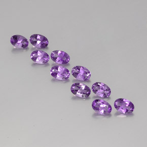 Pedras preciosas de Ametista Violeta Púrpura Médio natural de 3,94 ct, Corte Oval, VVS-VS
