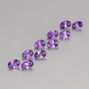 Pedras preciosas de Ametista Violeta Púrpura Médio natural de 3,94 ct, Corte Oval, VVS-VS