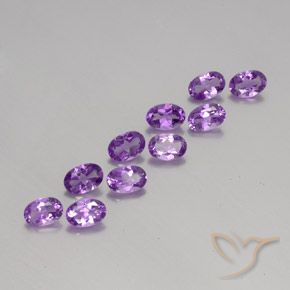 Pedras preciosas de Ametista Violeta Púrpura natural de 3.98 ct, oval, VVS-VS