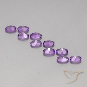 Pedras preciosas de Ametista Violeta Púrpura natural de 3.98 ct, oval, VVS-VS