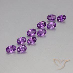 Pedras preciosas de Ametista Violeta Púrpura natural de 4.10 ct, oval, VVS-VS