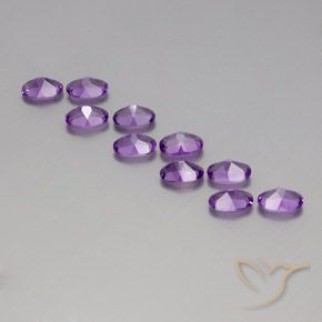 Pedras preciosas de Ametista Violeta Púrpura natural de 4.10 ct, oval, VVS-VS