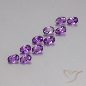 Pedras preciosas de Ametista Violeta Púrpura natural de 3.88 ct, oval, VVS-VS