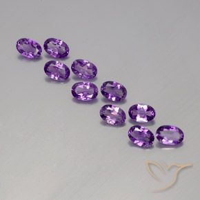 3.84ctw Natural Violeta arroxeado médio-escuro Ametista, oval, VVS-VS