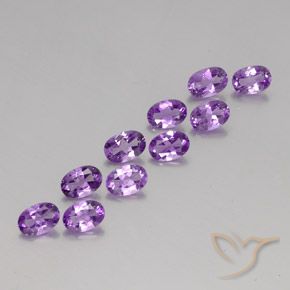 Pedras preciosas de Ametista Violeta Púrpura Médio natural de 3.84 ct, oval, VVS-VS