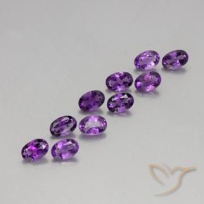 Pedras preciosas de Ametista Violeta Púrpura Profundo natural de 4.06 ct, oval, VVS-VS