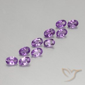 Pedras preciosas de Ametista Violeta Púrpura natural de 3.94 ct, oval, VVS-VS