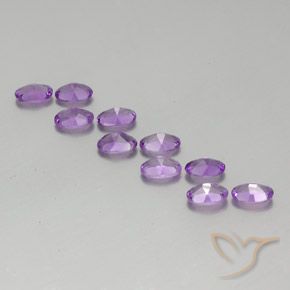 Pedras preciosas de Ametista Violeta Púrpura natural de 3.94 ct, oval, VVS-VS