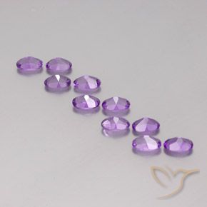 Pedras preciosas de Ametista Violeta Púrpura natural de 4.18 ct, oval, VVS-VS