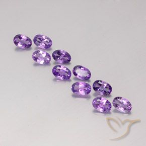 Pedras preciosas de ametista violeta natural de 3,97 ct, corte oval, VVS-VS