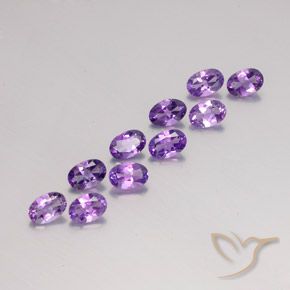 Pedras preciosas de ametista violeta natural de 3,97 ct, corte oval, VVS-VS