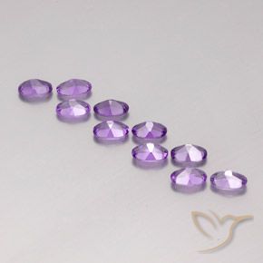 Pedras preciosas de ametista violeta natural de 3,97 ct, corte oval, VVS-VS