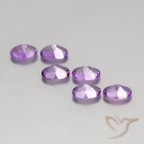 Pedras preciosas de Ametista Violeta médio natural de 4.29 ct, oval, VVS-VS