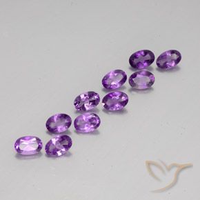 Pedras preciosas de Ametista Violeta Púrpura natural de 3.70 ct, oval, VVS-VS