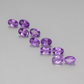 Pedras preciosas de Ametista Violeta médio natural de 3,75 ct, Corte Oval, VVS-VS