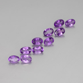 Pedras preciosas de Ametista Violeta médio natural de 3,75 ct, Corte Oval, VVS-VS