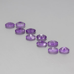 Pedras preciosas de Ametista Violeta médio natural de 3,75 ct, Corte Oval, VVS-VS
