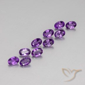 Pedras preciosas de Ametista Violeta Púrpura Profundo natural de 4.02 ct, oval, VVS-VS