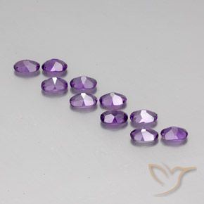 Pedras preciosas de Ametista Violeta Púrpura Profundo natural de 4.02 ct, oval, VVS-VS