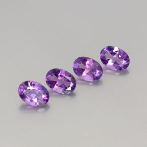 Pedras preciosas de ametista violeta médio natural de 2,85 ct, corte oval, VVS-VS