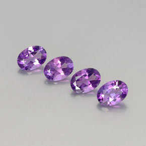 Pedras preciosas de ametista violeta médio natural de 2,85 ct, corte oval, VVS-VS