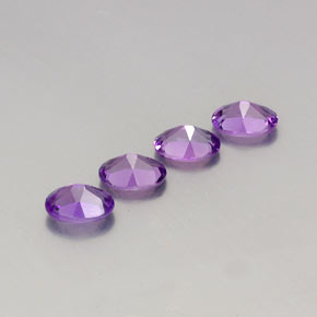 Pedras preciosas de ametista violeta médio natural de 2,85 ct, corte oval, VVS-VS