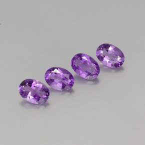 Pedras preciosas de Ametista Violeta rosa médio natural de 2.78 ct, Corte Oval, VS