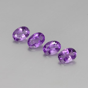 Pedras preciosas de Ametista Violeta rosa médio natural de 2.78 ct, Corte Oval, VS