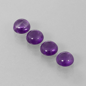 Pedras preciosas de Ametista Violeta médio natural de 7.11 ct, Corte Redondo, Transparente