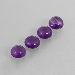 Pedras preciosas de Ametista Violeta médio natural de 7.11 ct, Corte Redondo, Transparente