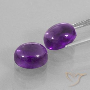 Pedras preciosas de Ametista Violeta médio natural de 8.38 ct, oval, Transparente