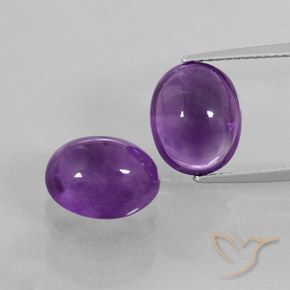 Pedras preciosas de Ametista Violeta médio natural de 8.82 ct, oval, Transparente