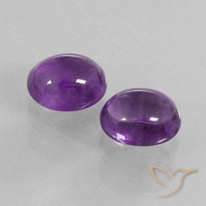 Pedras preciosas de Ametista Violeta médio natural de 8.82 ct, oval, Transparente