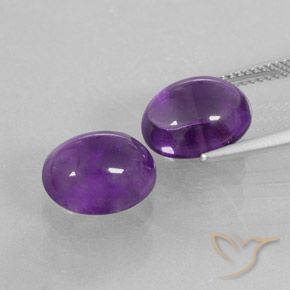 Pedras preciosas de Ametista Violeta médio natural de 8.82 ct, oval, Transparente