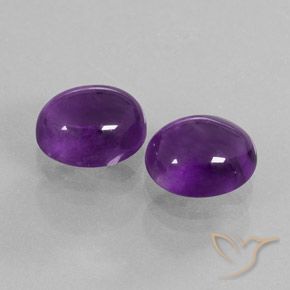 Pedras preciosas de Ametista Violeta médio natural de 7.89 ct, oval, Transparente