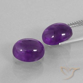 Pedras preciosas de Ametista Violeta médio natural de 7.89 ct, oval, Transparente