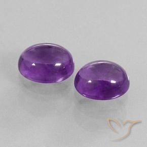Pedras preciosas de Ametista Violeta médio natural de 7.61 ct, oval, Transparente