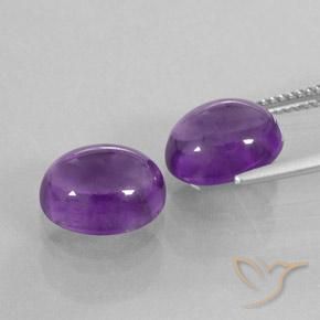 Pedras preciosas de Ametista Violeta médio natural de 7.61 ct, oval, Transparente