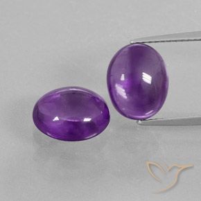 Pedras preciosas de Ametista Violeta médio natural de 7.54 ct, oval, Transparente